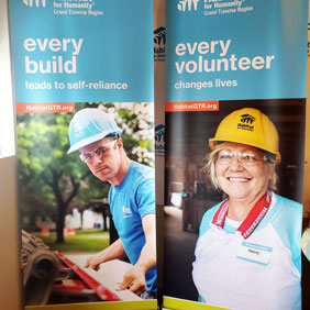 two Habitat for Humanity retractable banners