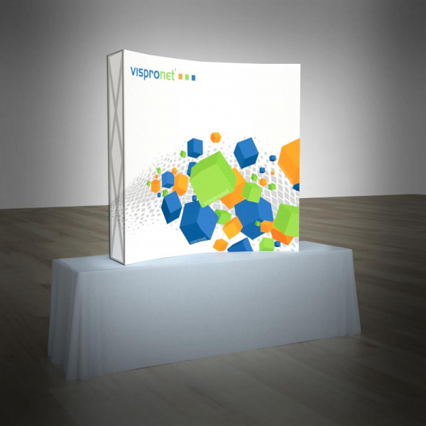 Backlit Fabric Pop Up Curved Display | Vispronet