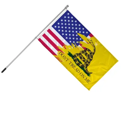 handheld American Gadsden flag