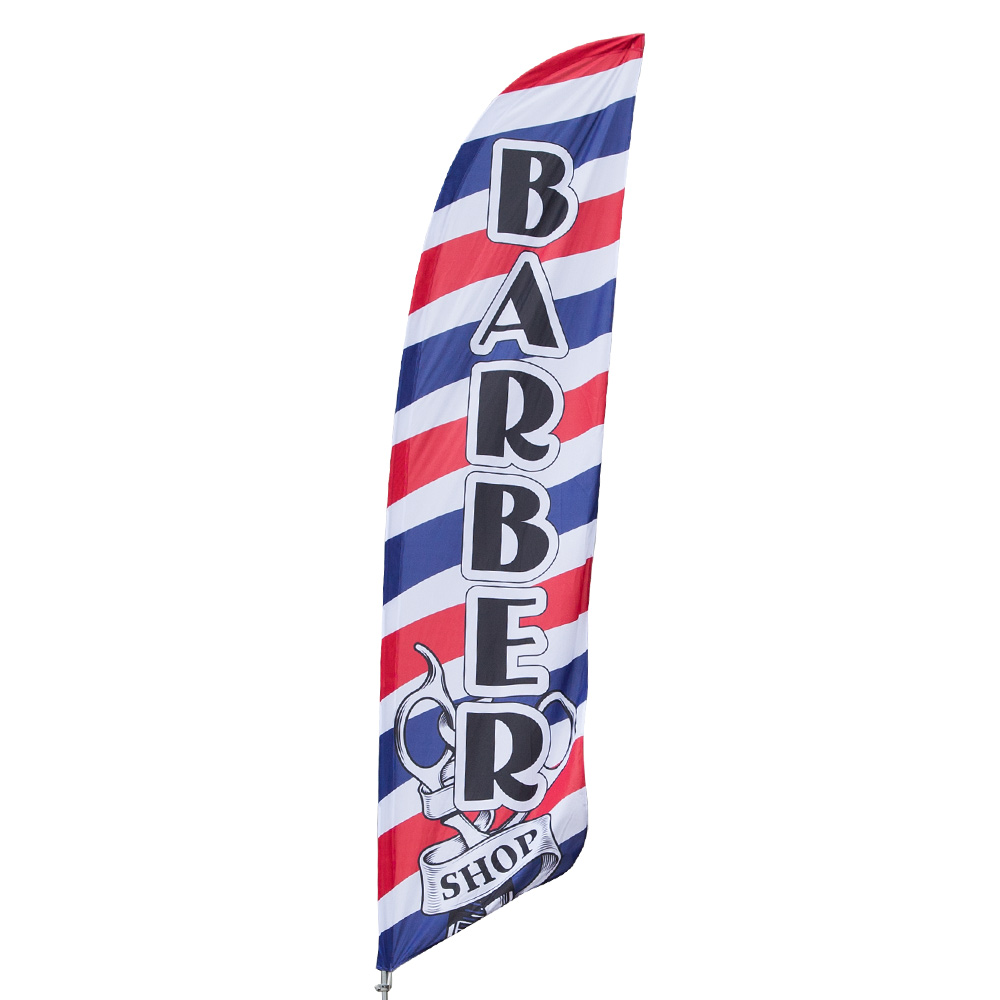 CUSTOM BARBER SHOP Banner Sign w/ Full Color Pole Best Quality for the $$$ 