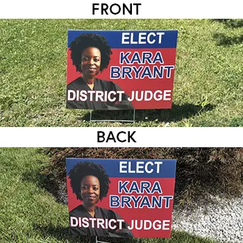 double-sided political yard sign
