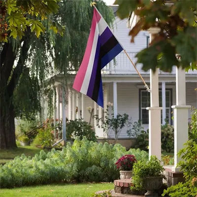 wall-mounted genderfluid flag