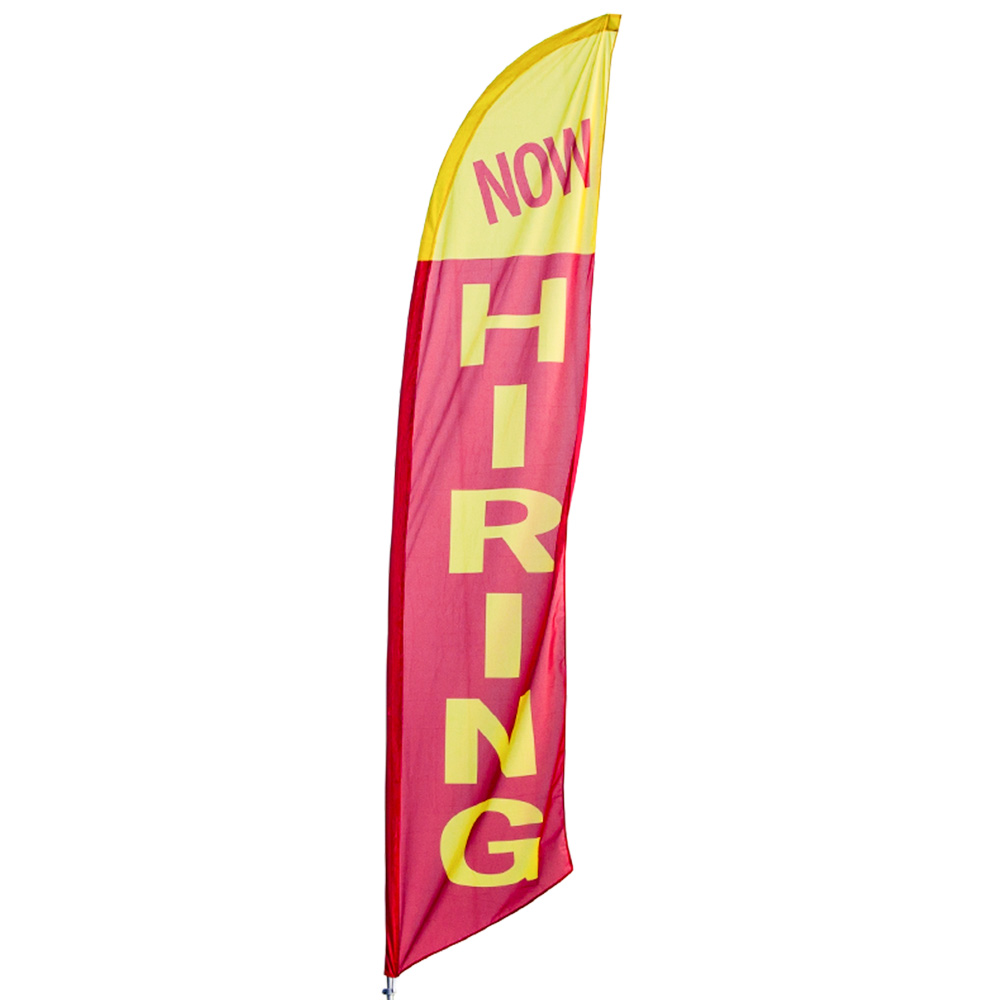 3m Outdoor NOW HIRING Flag Banner Feather Flags with Base 