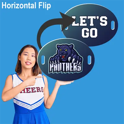 horizontal flip cheer signs