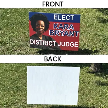 single-sided political yard sign