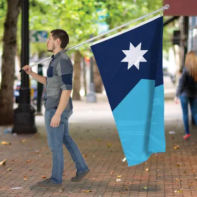 hand flagpole