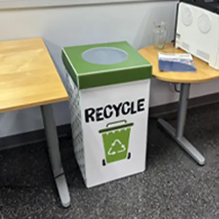 white B-flute corrugated cardboard trash can material