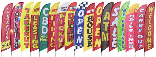 12ft Double Sided Take Out Feather Flag for Restaurants & Cafes