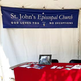 vinyl banner at event