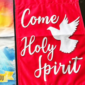 holy spirit garden flag