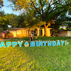 happy birthday signs in yard