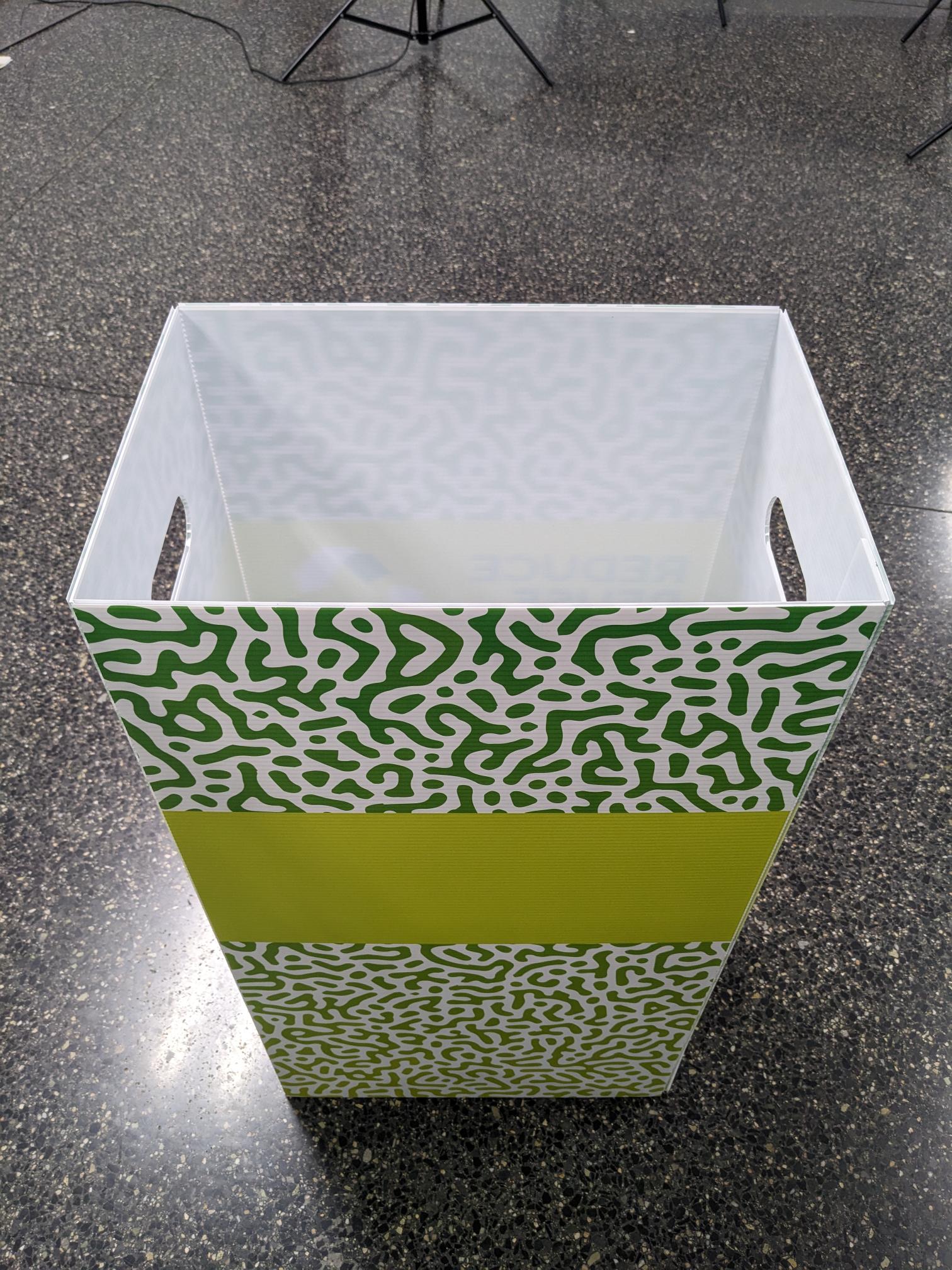 cardboard trash can with no lid option
