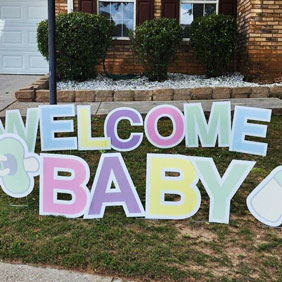 welcome baby yard letters